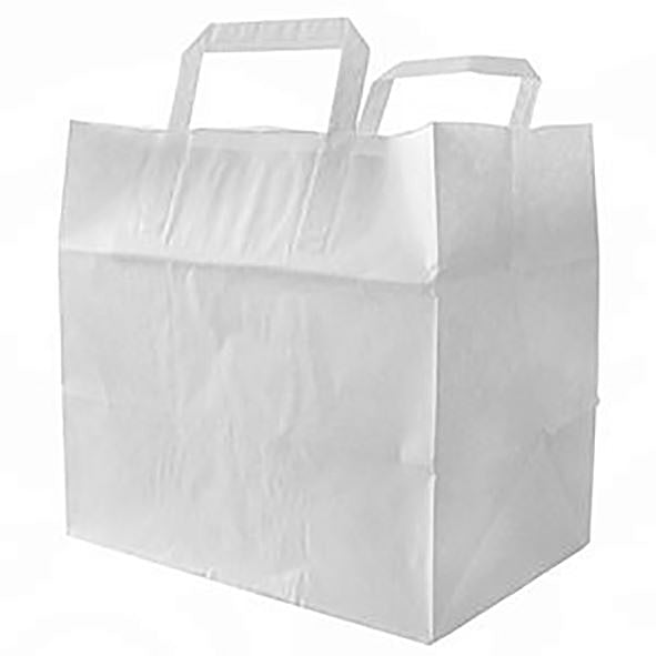 Tragetasche 26x17.5x24.5cm Karton à 250 Stk Papier Kraft 70gm2, weiss
