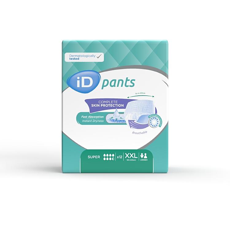 iD Pants Super XXL Beutel à 12 Stk.,  Grün 1655ml Taillenumfang 165-205 cm