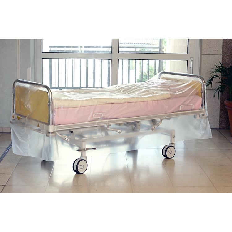 Betten-Abdeckhauben MDPE 118x360cm, einzeln gefaltet 2x100 Stk per Karton