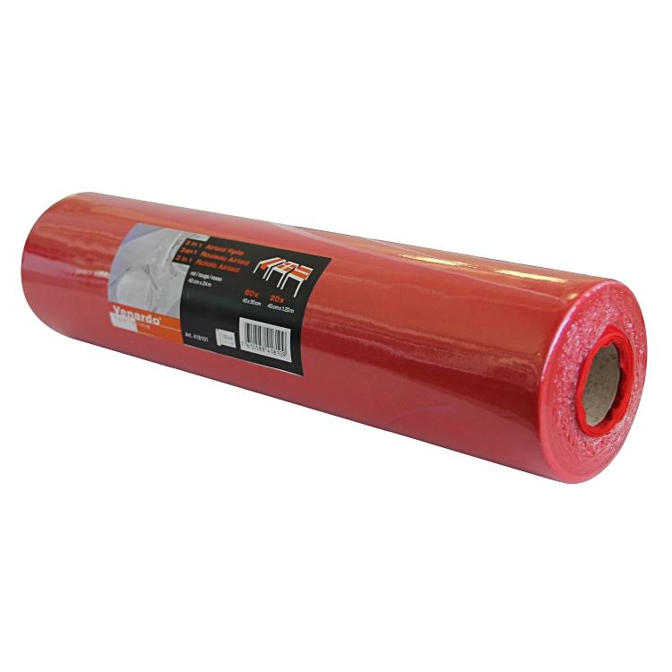 Airlaid Rolle Venardo 3 in 1 rot, 40 x 30 cm, 24 Lfm 80 Coupons, 55 g/m2