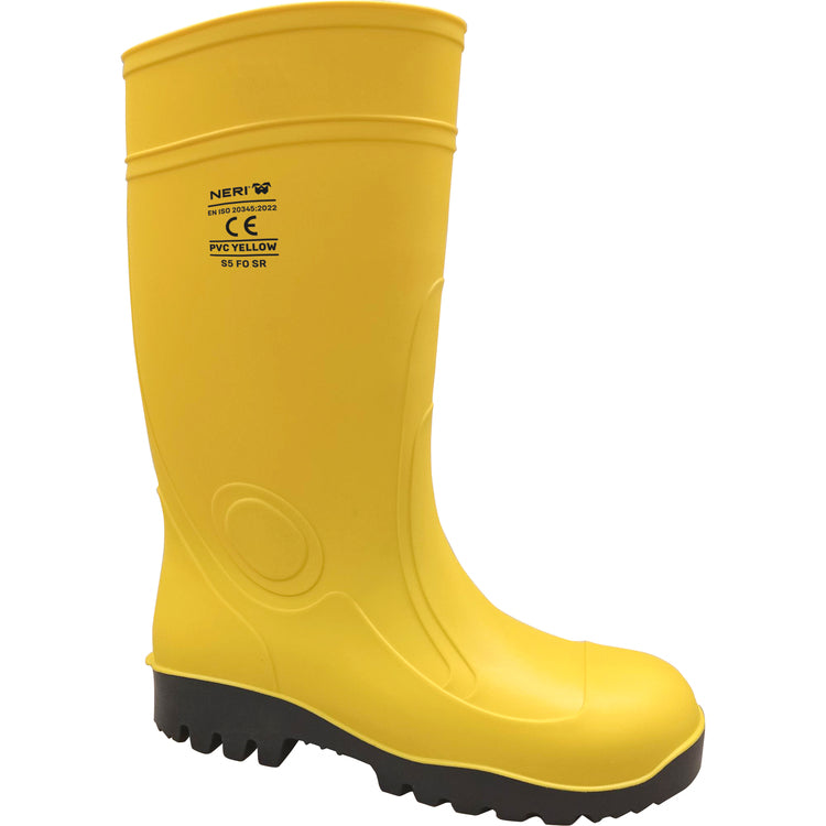 NERI PVC YELLOW S5, Gr. 40-45  Sicherheitsstiefel, gelb PVC