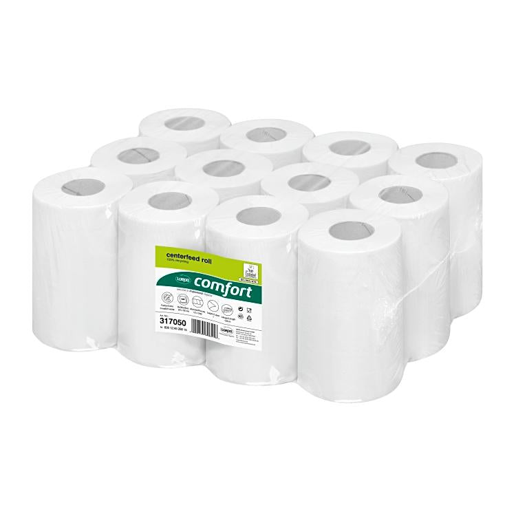 Handtuchrolle Comfort Sack à 12 Rollen,D:14cm, 120m hochweiss, 1lagig, Recycling