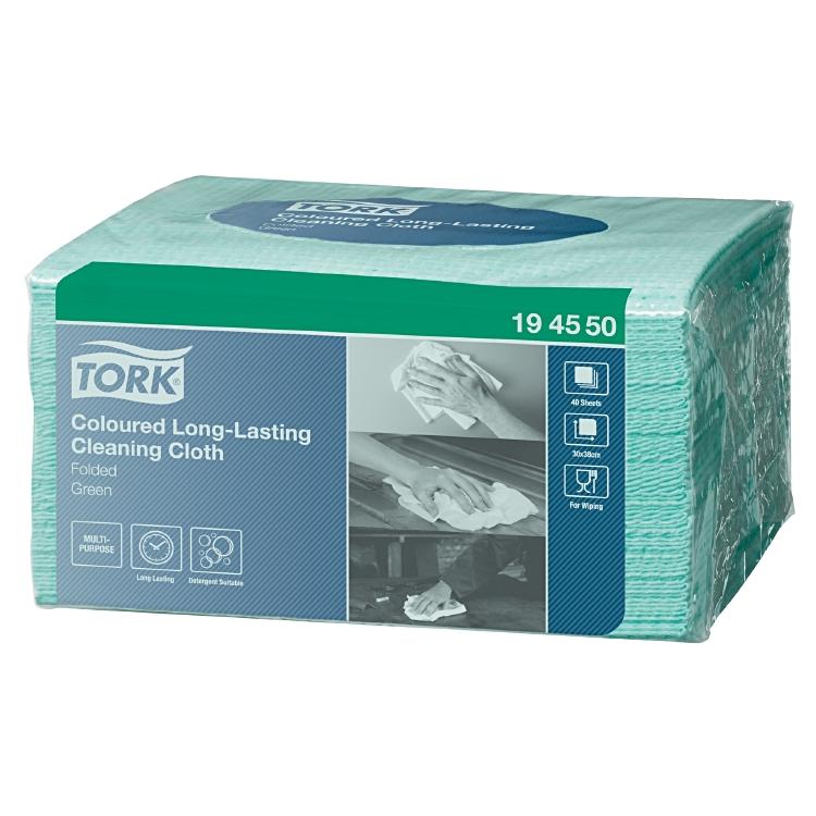 Tork Langlebige Farbige Reini- gungstücher,8 Btl à 40 Tücher Vliess,1-lagig,38x3