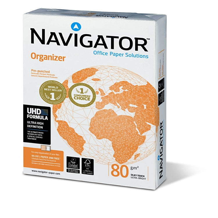 Navigator Organzier A4 80g/m2 hochweiss Pack a 500 Blatt 2-Loch