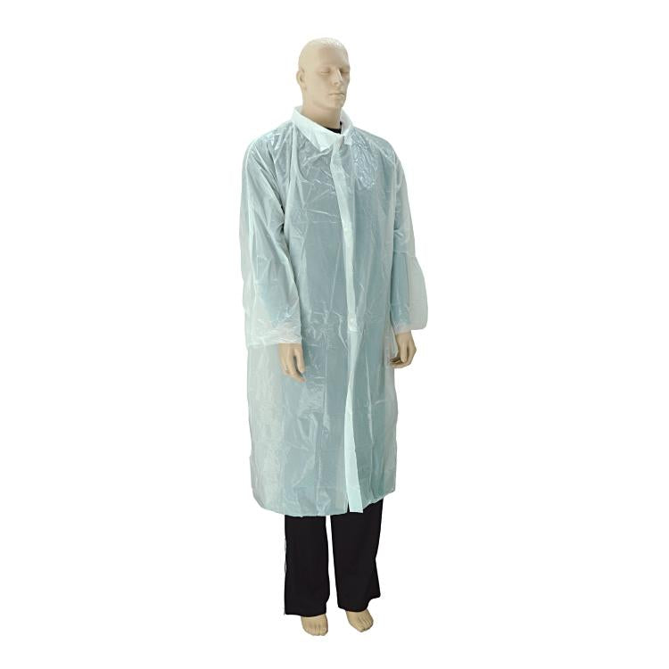 Besuchermantel weiss PE 30my 1 Stück 127cm lang 76 cm breit einzel