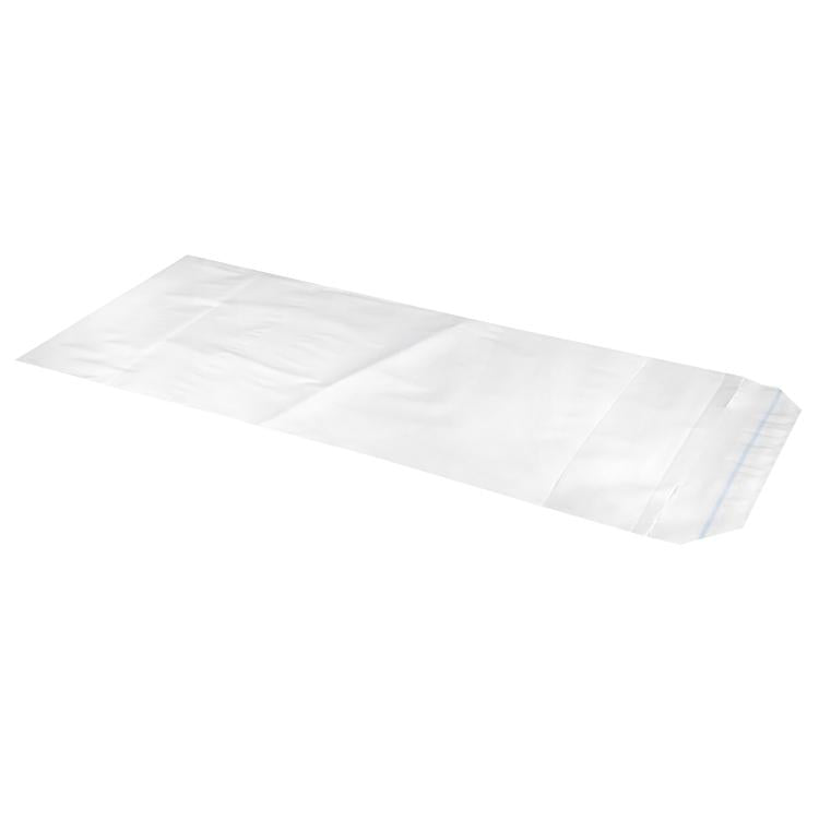 Nachttischbeutel weiss HD/PE 20 my Karton à 10 x 100 Stück 200x240/90+80 mm Kleb