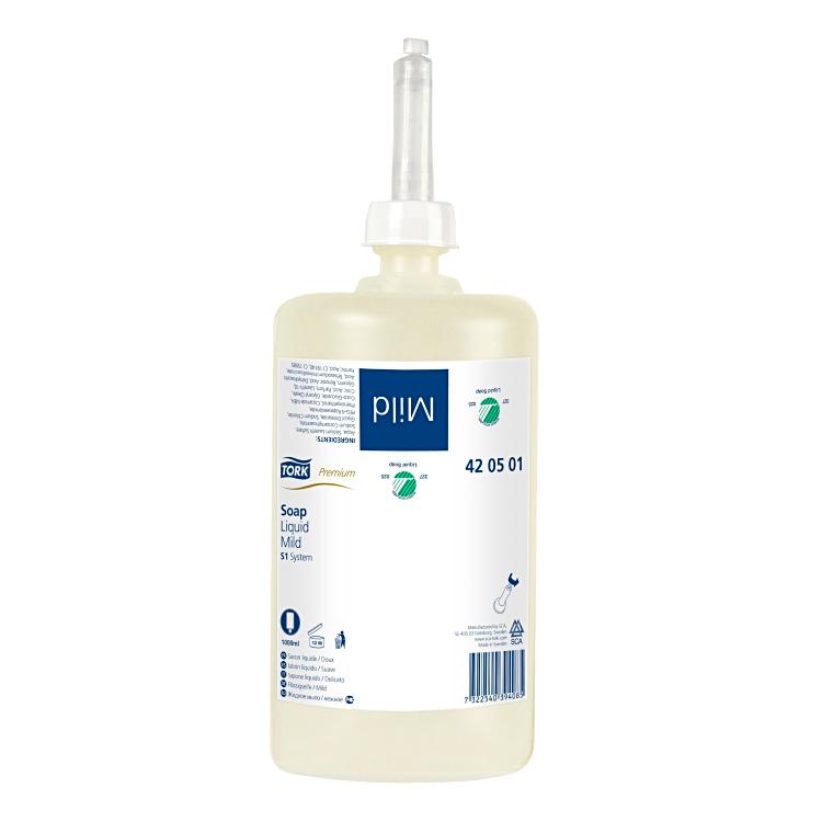 Flüssigseife Tork Premium S1 Krt. à 6 Flaschen à 1 Liter perlmuttfarben, mild