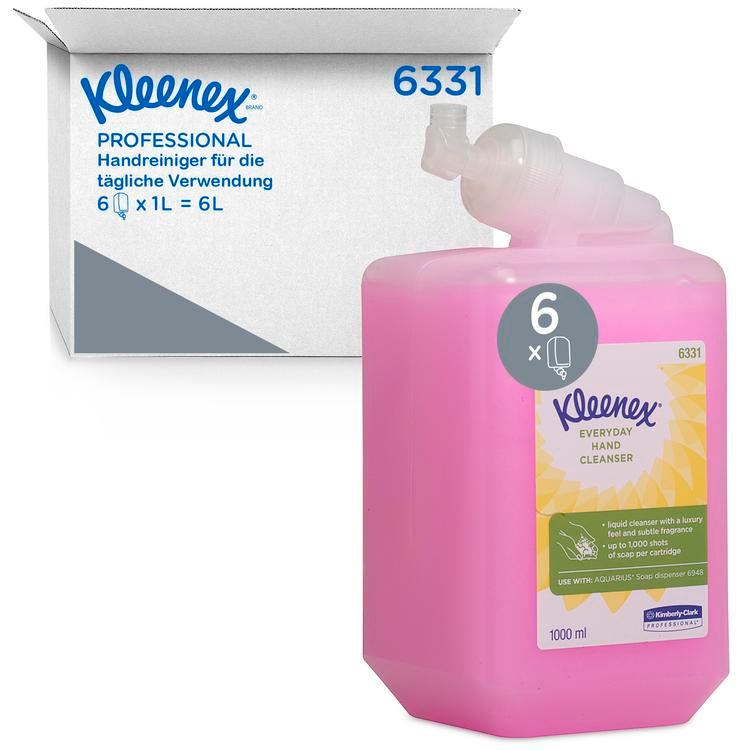 KLEENEX Waschlotion Karton à 6 Flaschen à 1 Liter pink