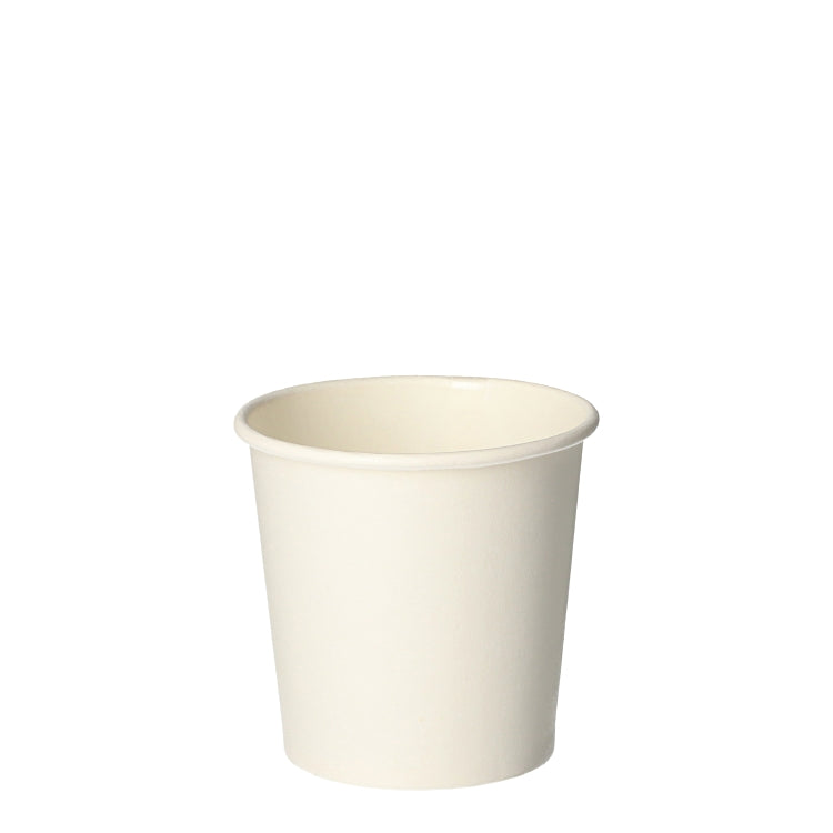 Trinkbecher Pappe TO GO 1dl Pack à 50 Stk, weiss H 6cm, D 6.3cm, PLA besch.