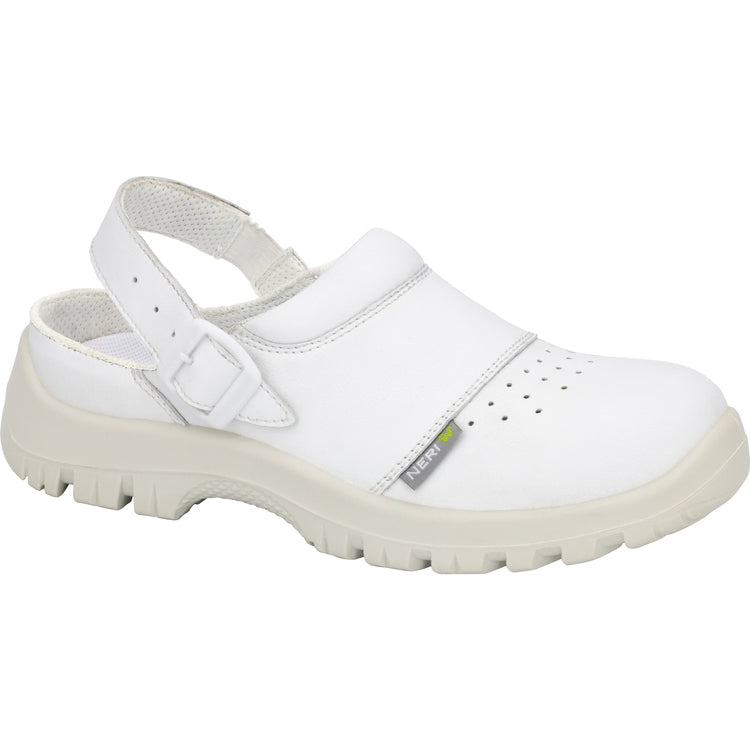 NERI NAXOS SB, Gr. 36-47 Sicherheitssandale, weiss Mikrofaser