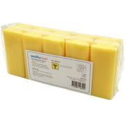 Padschwamm 150x70x43mm, Griff Pack à 10 Stück, Schwamm gelb Scheuervlies weiss (