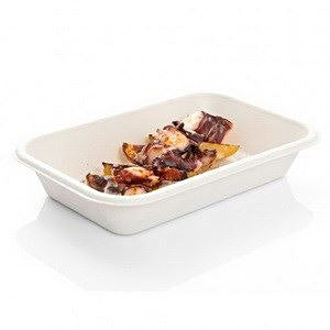 Schale BIONIC 425ml Pack à 50 Stk, Bagasse, weiss 180x120x35mm