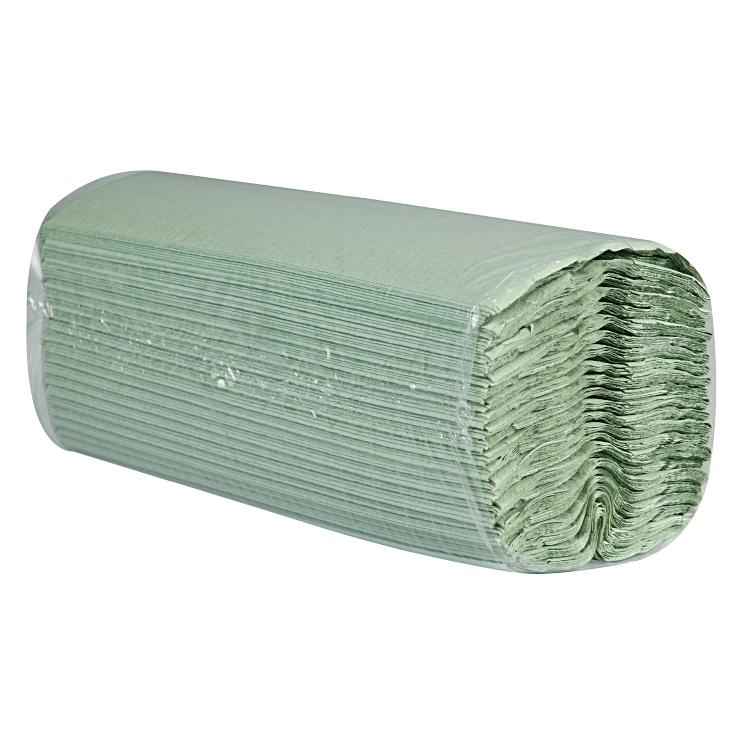Papierhandtücher grün Krepp Recy,Krt à 24 x 144 = 3456 Stk 25x33cm, C-Falz,1 lag