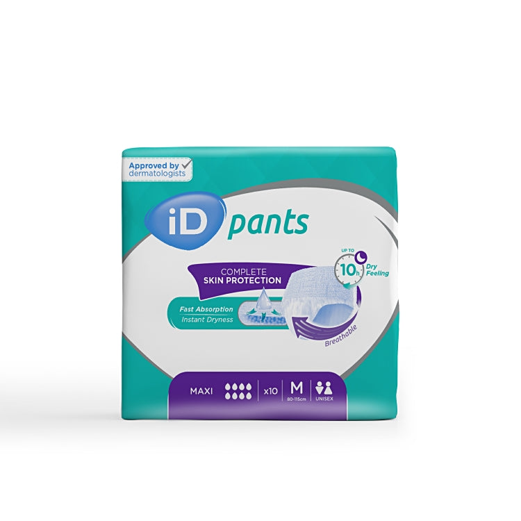 iD Pants Maxi Medium 10 Stk / Beutel lila 2100ml Taille 80-115 cm