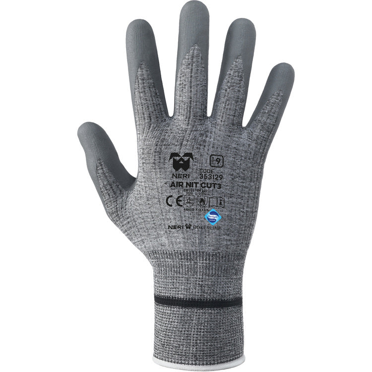 NERI AIR NIT CUT3, Gr. 7-10 (S-XL) Schnittschutzhandschuhe Grau, 15 gauge