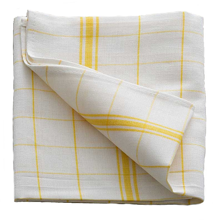 Geschirrtuch weiss/gelb 50x70cm, Baumwolle/Leinen 1/4 Faltung, 200gm2