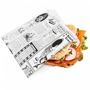 Hamburgertasche TIMES Pack à 500 St,Pergamyn fettabw 170x180mm,34gm2,2seitig off