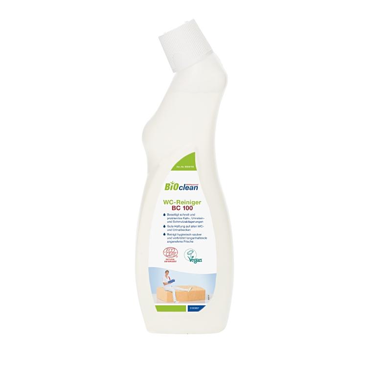 BioClean WC-Reiniger BC 100 WC Überkopfflasche à 750ml, vegan Sanitärreiniger, E