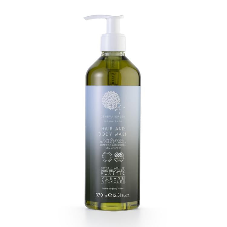 GENEVA GREEN Hair&Body 370ml Krt à 18 Flaschen, nachfüllbar Pumpspenderflasche