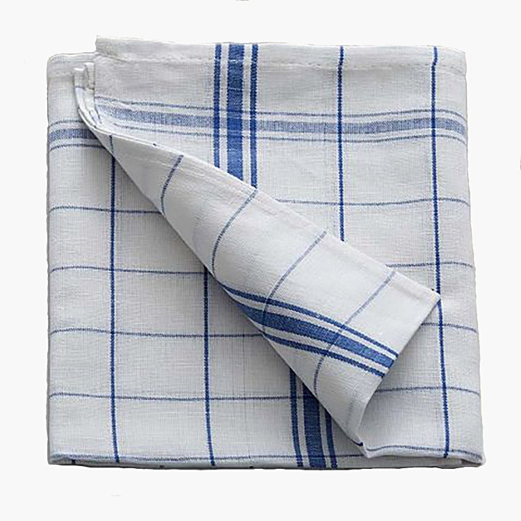 Geschirrtuch weiss/blau 50x70cm, Baumwolle/Leinen 1/4 Faltung, 200gm2