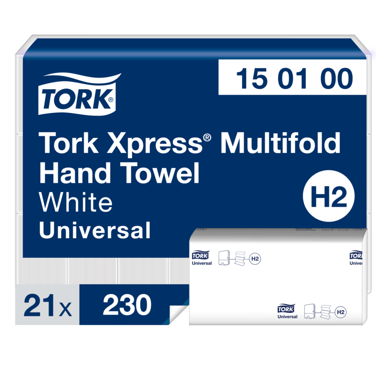 Tork Xpress Handtücher H2 Krt.à 21x230=4830 Stk 1-lag Tissue, weiss, Multifold