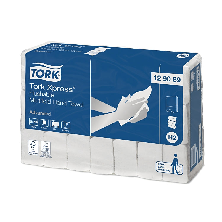 Papierhandtücher Tork Xpress Karton à 21x200=4200 Stück 24x21.3cm,2-lag,Hybrid,w
