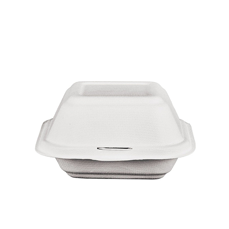 Hamburgerbox Pack à 50 Stück, Zuckerrohr weiss, 144.7x141x46.9/75.2mm