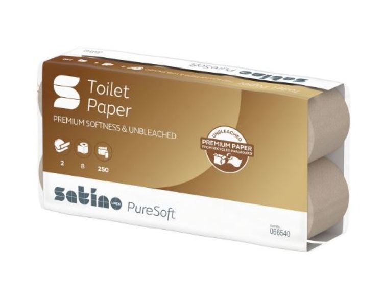 Toilettenpap. Satino PureSoft Sack à 8x8 Rollen à 250 Blatt 2lg, soft beige, Rec