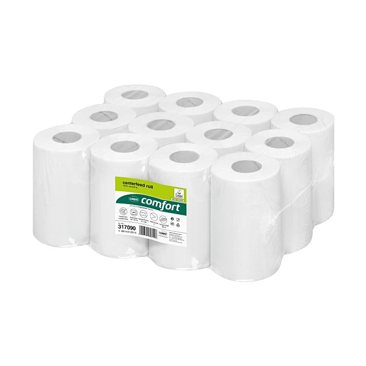 Handtuchrollen Innenabwicklung Sack à 12 Rollen, Reycling, hochweiss, 20cm x 35