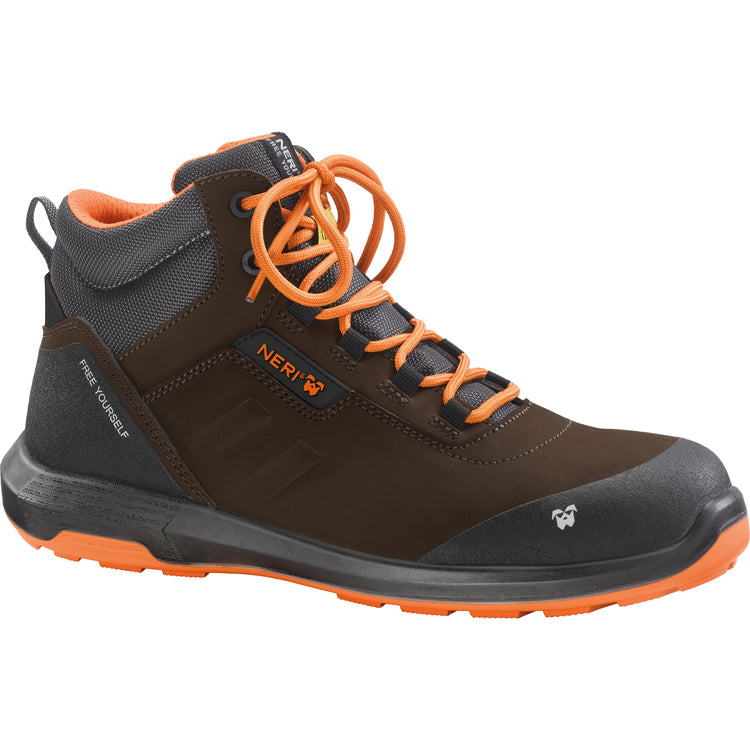 NERI STREET H6 S3, Gr. 40-45 Schnürstiefel, braun, orange Nubukleder