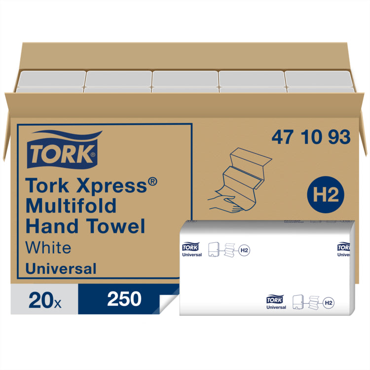 Tork Papierhandtücher h-weiss 21,3x23.4 cm Marathon HydraTek 1-l Krt à 20x250=50