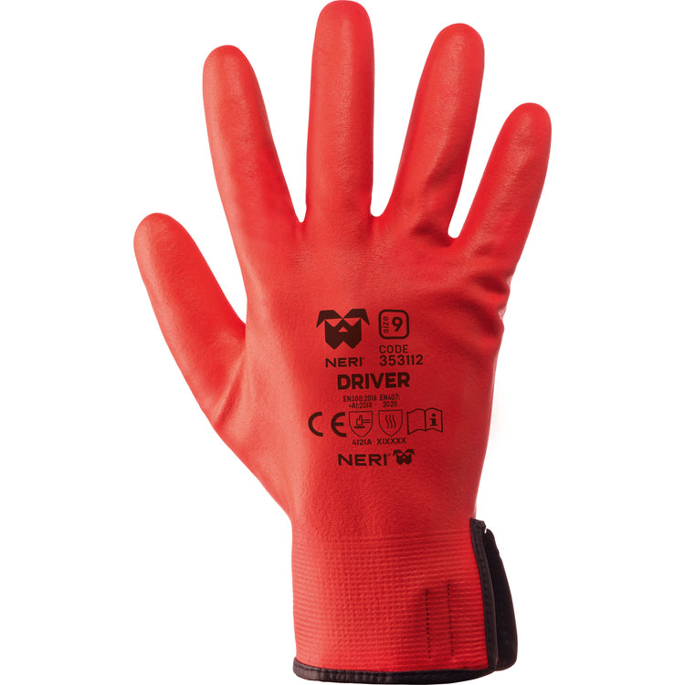 NERI DRIVER, Gr. 8-10 (M-XL) Mechanischer Schutzhandschuh Nylon / Nitril, rot