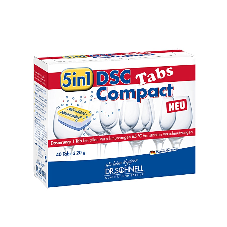 DSC Compact Tabs 5 in1 Karton à 5x 40 Tabs à 20g für Geschirrspülmaschinen