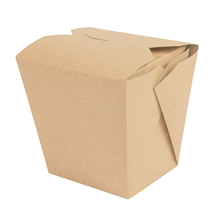 AsiaBox 780ml beschichtet Pack à 40 Stück, Faltdeckel natur braun, 80x70x105mm
