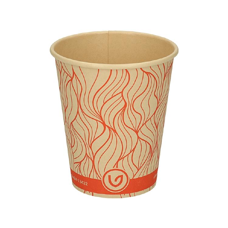 Kaffeebecher VERIVE 2dl/8oz Pack à 50 Stk. Bambus D80/56mm, H91mm, braun/orange