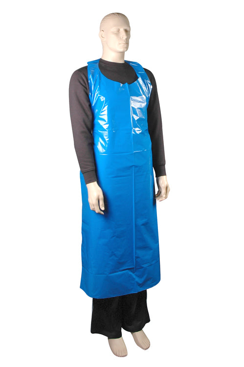 Schürzen 76x140 cm 40 my B Beutel à 50 Stk PE, blau, geblockt