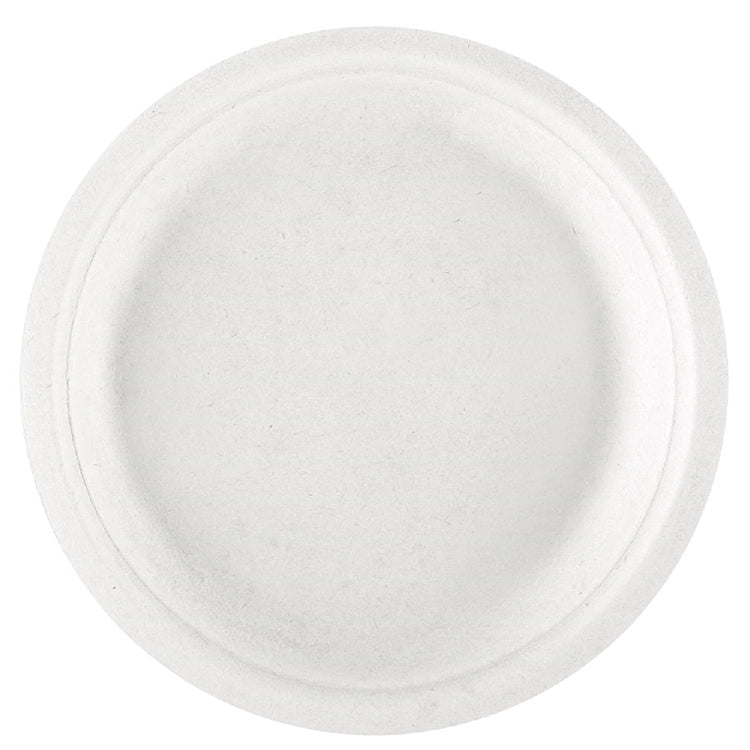 Teller, rund, 180mm Pack à 50 Stk, Bagasse, weiss H 18mm, unbedruckt