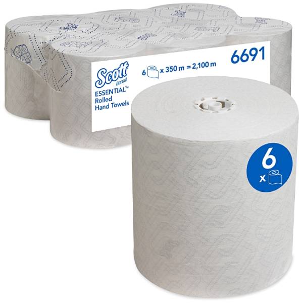 SCOTTEssential Rollenhandtuch Sack à 6 Rollen à 350m,19.8cm 1-lagig,AIRFLEX Mate