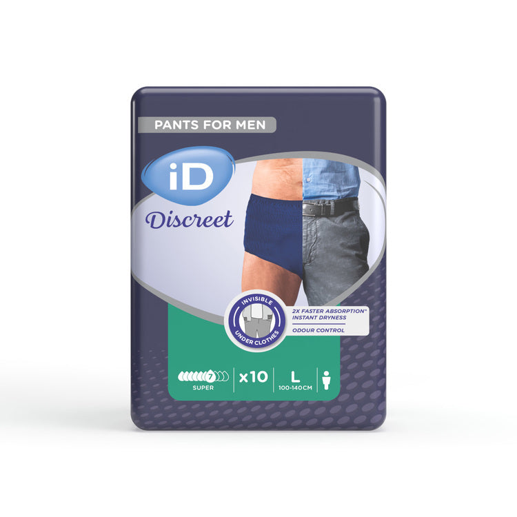 iD Discreet Pants Men Super L Beutel à 10 Stk., grün, 1090ml Taillenumfang 100-1