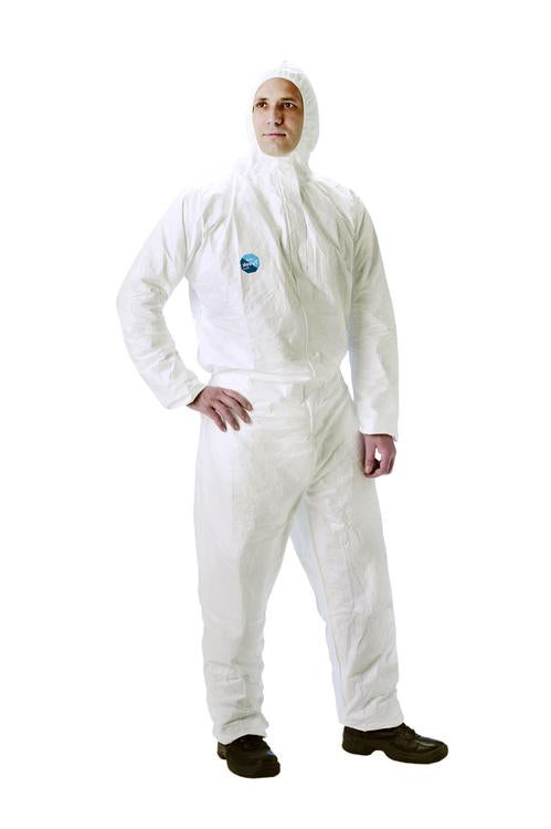 Tyvek 400 Dual, XXL, weiss mit Kapuze, Vorderseite aus Tyvek Rückseite aus SMS