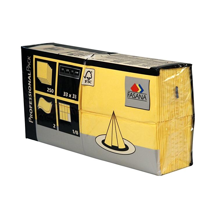 Servietten Fasana versch. Farben Pack à 250 Stück 33x33cm,1/8 Kopffalz 2 lag