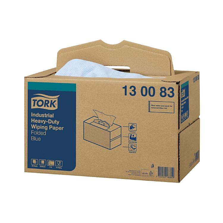 Tork Premium Reinigungstücher W7, Box à 200 Tücher, blau, 3-lagig, perforiert.