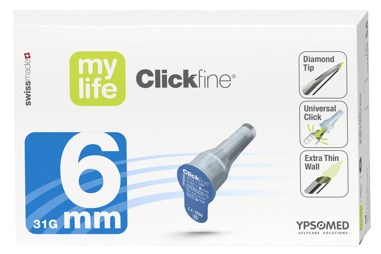 Pen-Nadeln 31G x 6mm Dispenser à 100 Stk, steril mylife Clickfine