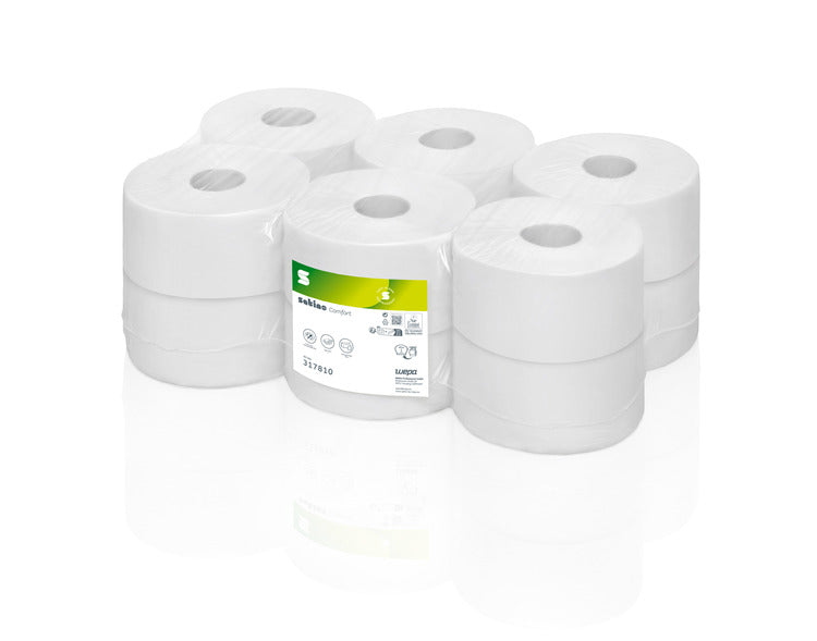 Toilettenpa. Satino Comfort Sack à 12 Rollen, Recy,hochw. 180m,2lagig,9.2x25cm,D