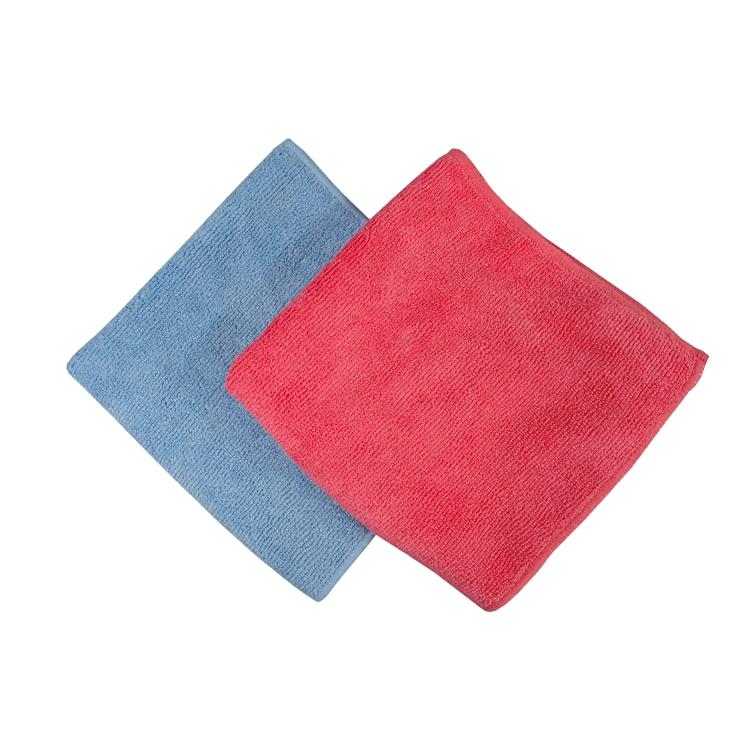 Mikrofasertücher 2er blau/rot in Mantelpackung, 32x32 cm, 300g/m2