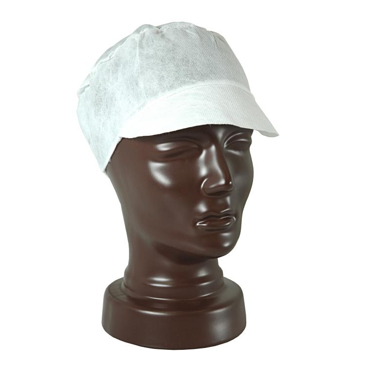 Sir C weiss Vliessschildmütze mit Schild 30 Stück per Dispenser