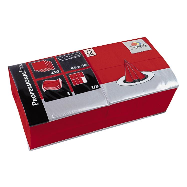 Servietten Fasana div. Farben Pack à 250 Stück 40x40cm,1/8 Kopffalz 3 lag
