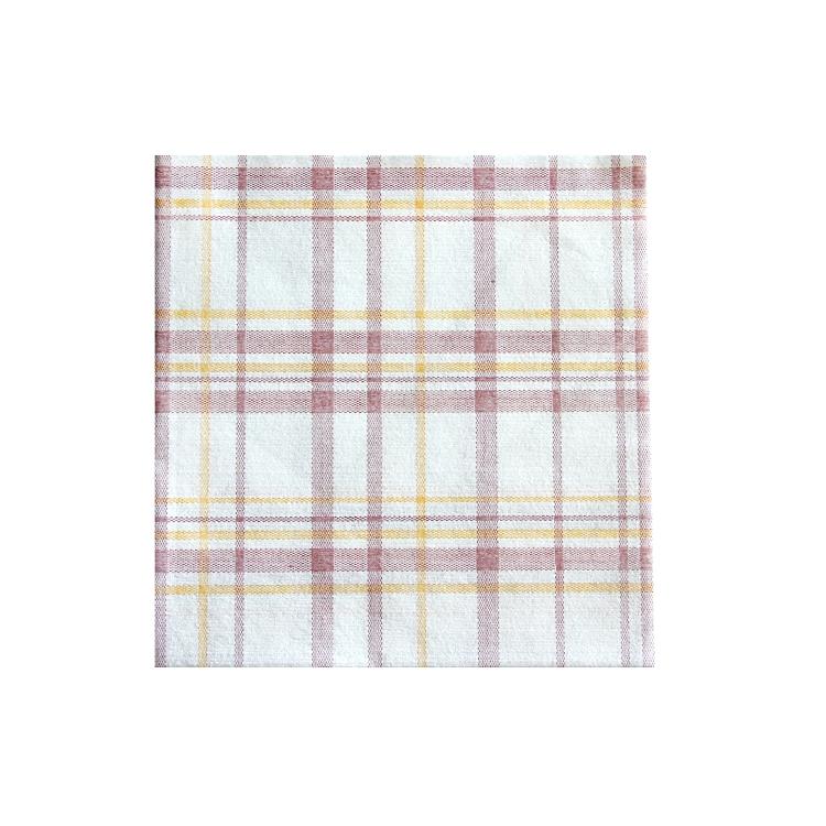 Servietten Like Line Scottish bordeaux, Krt à 12x50=600 Stk 40x40cm