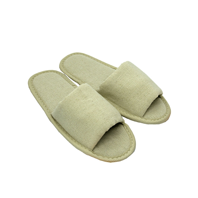 Slipper Eco 24cm beige offen, Karton à 100 Paar hellbeiges Leinen, Leinensohle