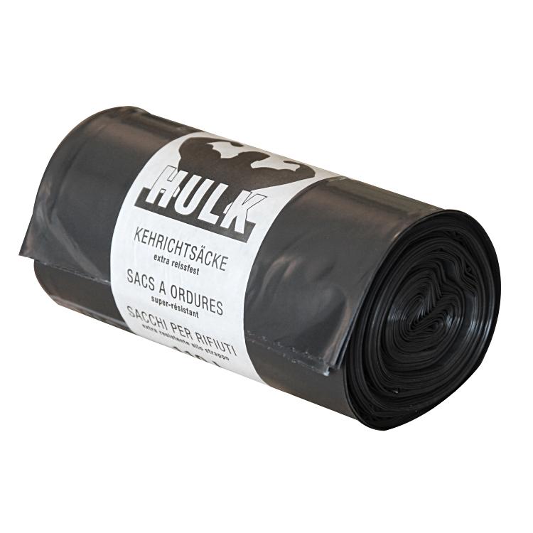 Kehrichtsack 110L/schwarz Hulk Rollen à 10 Stk,PP-Band 350x350x1100mm, LDPE 65µ